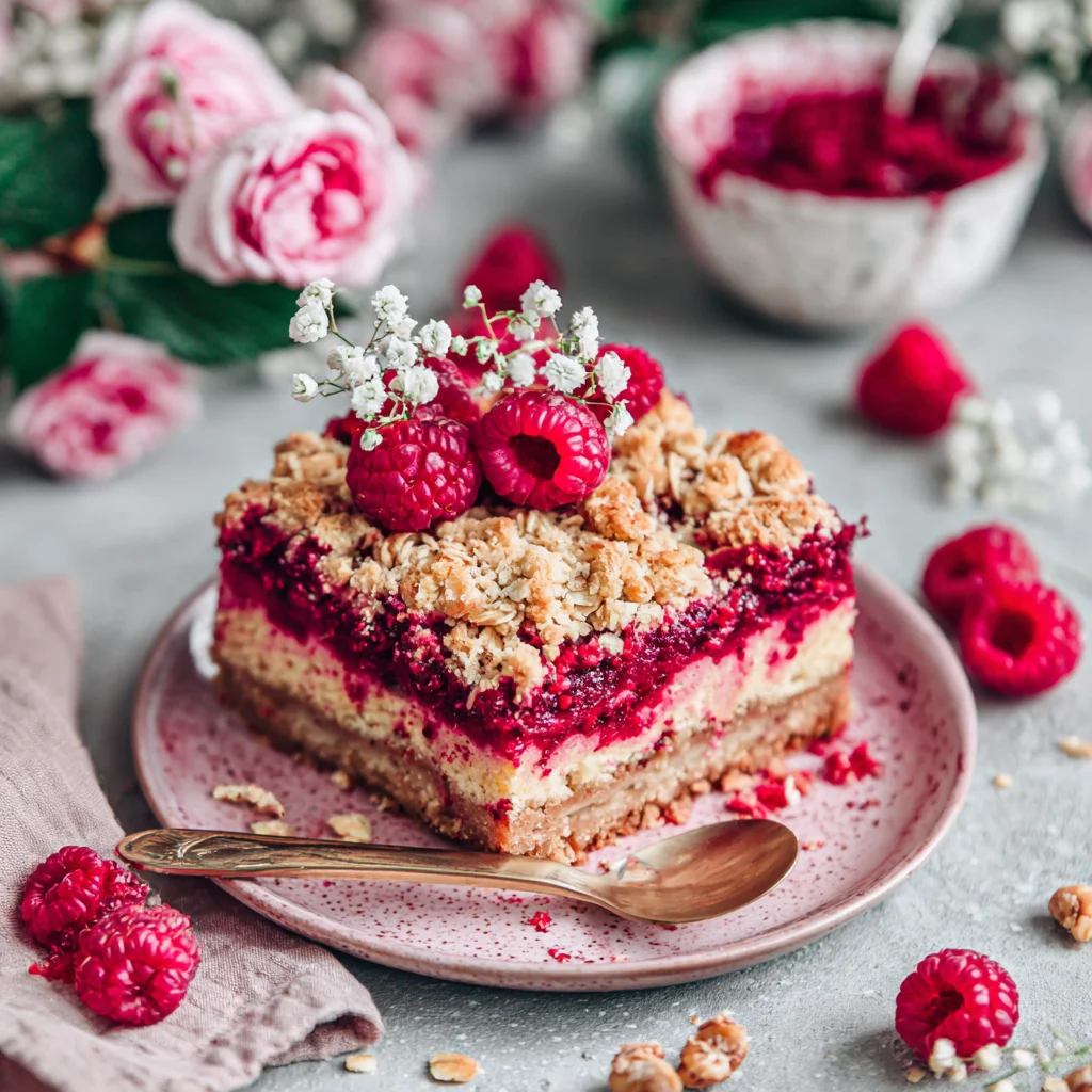 Himbeer-Streuselkuchen Haferflocken