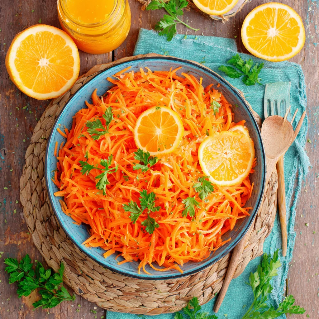 Möhrensalat Orangensaft Dressing