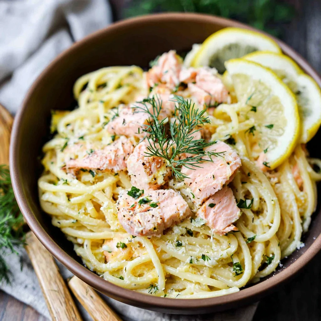 Zitronen Lachs Pasta
